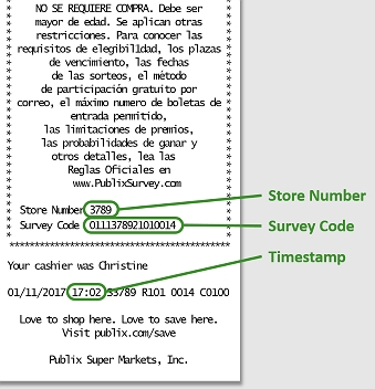 Publix receipt