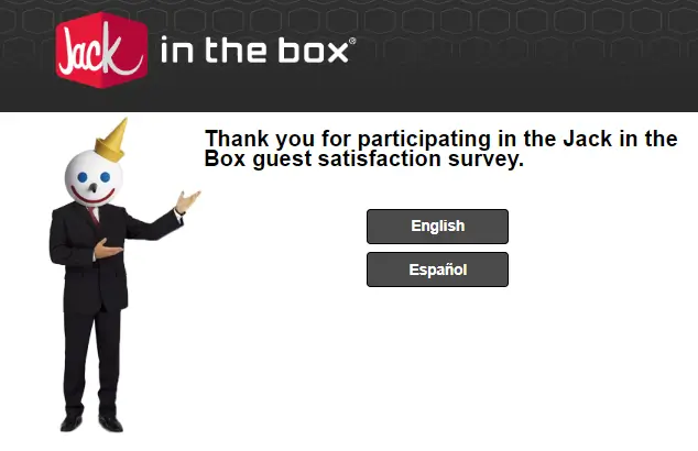 Jack In The Box survey homepage